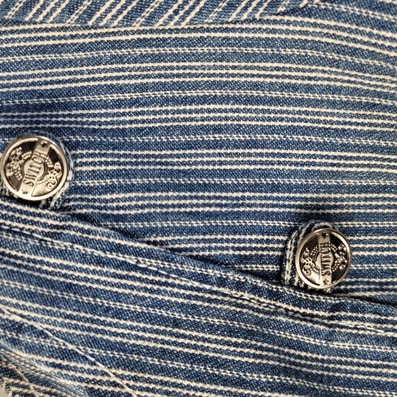 Vintage Switch Striped Denim Maxi Dress, women's size 5 - Picture 5 of 6